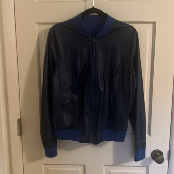 Stunning leather/suede reversible jacket with pockets - genuine leather - Picture 6 of 16